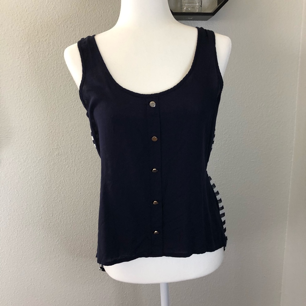 Navy Blue high-low Tank